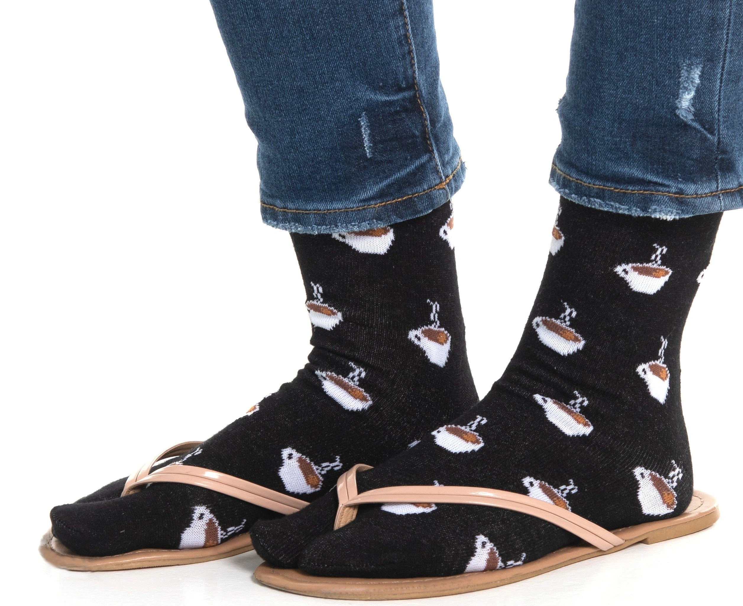 Tabi Flip Flop Socks: Coffee Lover's Cozy Comfort - Unisex Style!